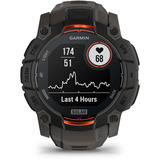 Garmin Instinct 3 Solar - 50 mm, Smartwatch Kohle/ Schwarz, Silikon-Armband