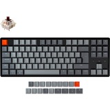 Keychron K8, Gaming-Tastatur schwarz/grau, DE-Layout, Gateron Brown, Hot-Swap, Aluminiumrahmen, RGB