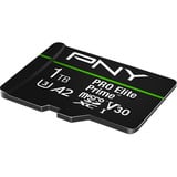 PNY Pro Elite Prime microSD 1 TB, Speicherkarte schwarz/grün, Class 10, U3, V30, A2, SD-Adapter