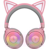 Razer Kraken Kitty V3 Pro Quartz, Gaming-Headset rosa/grau, Bluetooth, USB-Dongle, USB-Kabel
