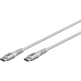 goobay Supersoftes USB 2.0 Textilkabel, USB-C Stecker > USB-C Stecker weiß, 3 Meter