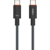 Ansmann USB 2.0 Kabel, USB-C Stecker > USB-C Stecker anthrazit, 60cm, PD 3.1, Laden mit bis zu 140 Watt, gesleevt