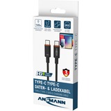 Ansmann USB 2.0 Kabel, USB-C Stecker > USB-C Stecker anthrazit, 60cm, PD 3.1, Laden mit bis zu 140 Watt, gesleevt