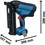 Bosch Professional Akku-Holznagler GNH 18V-64-3 Professional solo, 18Volt blau/schwarz, ohne Akku und Ladegerät, in L-BOXX