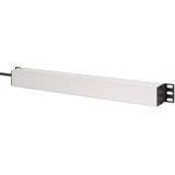 Digitus Steckdosenleiste 19" PDU mit Aluminiumprofil, 9-fach schwarz/aluminium, 2 Meter Kabel, 1 HE, 16A, Kaltgerätestecker C20
