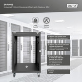Digitus Universal 19-Zoll Equipment Rack mit Rollen, Rack, Server-Gehäuse schwarz, 16 Höheneinheiten