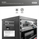 Digitus Universal 19-Zoll Equipment Rack mit Rollen, Rack, Server-Gehäuse schwarz, 16 Höheneinheiten