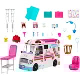 Mattel Barbie 2-in-1 Krankenwagen Spielset mit Licht & Geräuschen, Spielfahrzeug mehr als 20 Zubehörteile