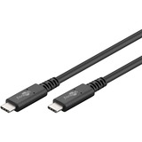 goobay USB4 Gen 3x2 Kabel, USB-C Stecker > USB-C Stecker, Koaxialkabel schwarz, 1 Meter, PD, Laden mit bis zu 100 Watt