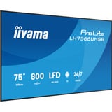 iiyama LH7566UHSB-B1AG, Public Display schwarz (matt), UltraHD/4K, VA, HDMI, USB-C