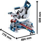 Bosch Akku-Kapp- und Gehrungssäge BITURBO GCM 18V-254 D Professional solo, Kapp-und Gehrungssäge blau, ohne Akku und Ladegerät