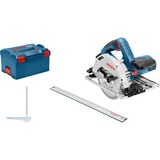 Bosch Handkreissäge GKS 55+ GCE Professional blau/schwarz, L-BOXX, 1.350 Watt, inkl. Führungsschiene FSN 1600