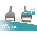 Digitus USB 2.0 Verlängerungskabel, USB-A Stecker > USB-A Buchse schwarz, 3 Meter