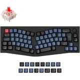 Keychron Q8 Knob, Gaming-Tastatur schwarz/blaugrau, DE-Layout, Gateron G Pro Red, Alice Layout, Hot-Swap, Aluminiumrahmen, RGB