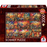 Schmidt Spiele Genussvolle Auszeit: auf Reisen mit Büchern und Wein, Puzzle 2000 Teile