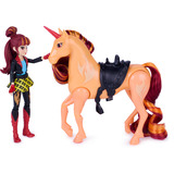 Spin Master Unicorn Academy - Cinders Lagerfeuer-Set, Spielfigur mit Valentina, Cinder und Zubehör
