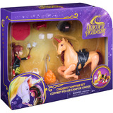 Spin Master Unicorn Academy - Cinders Lagerfeuer-Set, Spielfigur mit Valentina, Cinder und Zubehör