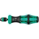 Wera 838 RA-R L Bits-Handhalter mit Ratschenfunktion, Schraubendreher schwarz/grün, 1/4", mit Rapidaptor Schnellwechselfutter