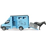 bruder 02674 MB Sprinter Tiertransporter mit Pferd, Modellfahrzeug blau