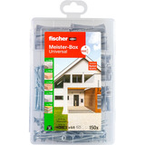 fischer Meister-Box Universal + Schrauben, Dübel hellgrau, 150-teilig