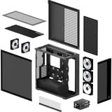 ARCTIC Xtender , Tower-Gehäuse schwarz (matt), Tempered Glass x 2 (getönt)