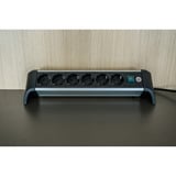 Brennenstuhl Alu-Office-Line Steckdosenleiste 6-fach, für den Schreibtisch schwarz/aluminium, 3 Meter Kabel, mit Sicherheitsschalter