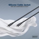 Digitus USB 3.2 Gen 2 Silikon-Anschlusskabel USB-C > USB-C schwarz, 0,5 Meter, PD, Laden mit bis zu 100 Watt