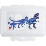 Emsa VARIABOLO Brotdose Dino, Lunch-Box blau/transparent, herausnehmbare Trennwand