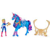 Spin Master Unicorn Academy - Train and Glow River mit Isabel Set, Spielfigur mit Leuchtfunktion und Trainingszubehör 