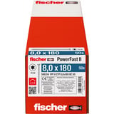 fischer Spanplattenschraube PowerFast II 8,0x180 Senkkopf TX 50 Stück, mit Teilgewinde, verzinkt