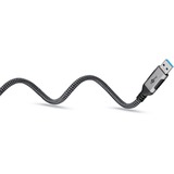 goobay Ethernet-Kabel USB-A 3.2 Gen1 Stecker > RJ-45 Stecker, LAN-Adapter schwarz/silber, 2 Meter