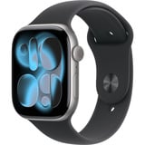 Apple Watch Series 11, Smartwatch grau, Aluminium, 46 mm, Sportarmband schwarz S/M, Cellular