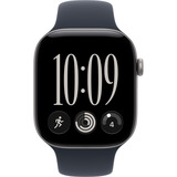 Apple Watch Series 12, Smartwatch grau, Aluminium, 46 mm, Sportarmband Navyblau M/L, Cellular
