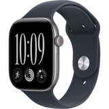 Apple Watch Series 12, Smartwatch grau, Aluminium, 46 mm, Sportarmband Navyblau M/L, Cellular