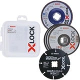Bosch Professional PRO Cutting and Grinding, X-LOCK Trennscheiben-Set 125mm 5-teilig, inkl. Fächerschleifscheibe