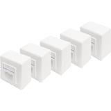 Digitus Datendose CAT 6, Klasse E, Aufputz, Anschlussdose weiß, 5 Stück