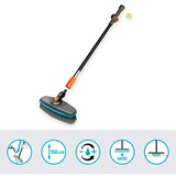 GARDENA Cleansystem Wasch-Set hard mit Stiel M, Waschbürste grau/türkis, Arbeitsbreite 27cm