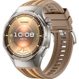Huawei Watch GT 6 Pro (Atum-B29W), Smartwatch schwarz, Titangehäuse, braunes Nylonarmband