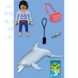 PLAYMOBIL 72091 Animals & Friends Zoo: Delfin und Besucherin, Konstruktionsspielzeug 