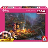 Schmidt Spiele Thomas Kinkade Studios: Disney - Mickey and Minnie Sweetheart Campfire, Puzzle 200 Teile