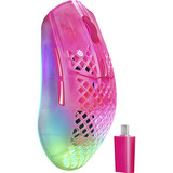 SteelSeries Aerox 3 Wireless Gen 2 MagentaHaze, Gaming-Maus magenta/transparent