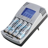 Ansmann PHOTOCAM IV maxE+, Ladegerät silber/grau, inkl. 4 MaxE+-AA-Akkus mit 2500 mAh