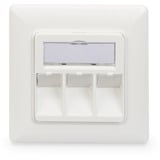 Digitus Leerdose für Keystone Module, 2x RJ-45, Anschlussdose weiß, 45° Auslass