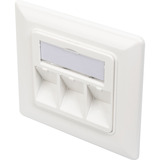 Digitus Leerdose für Keystone Module, 3x RJ-45, Anschlussdose weiß, 45° Auslass