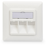 Digitus Leerdose für Keystone Module, 3x RJ-45, Anschlussdose weiß, 45° Auslass