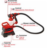 EINHELL Power X-Change Akku-Farbsprühsystem TE-SY 18/90 Li-Solo, Sprühpistole rot/schwarz, ohne Akku und Ladegerät