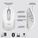Logitech Signature M650 Wireless, Maus weiß, Größe M, Chromebook zertifiziert