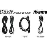 iiyama LH8666UHSB-B1AG, Public Display schwarz (matt), UltraHD/4K, VA, HDMI, USB-C