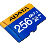ADATA Premier Extreme microSDXC 256 GB, Speicherkarte blau/gelb, SD Express, UHS-I U3, Class 10, V30, Nintendo Switch 2 Ready