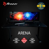 Arozzi Arena Gaming-Tisch, Pure Black schwarz, vollflächiges Mikrofaser-Mauspad